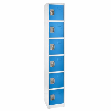 Adiroffice 72in x 12in x 12in 6-Compartment Steel Tier Key Lock Storage Locker in Blue, 4PK ADI629-206-BLU-4PK